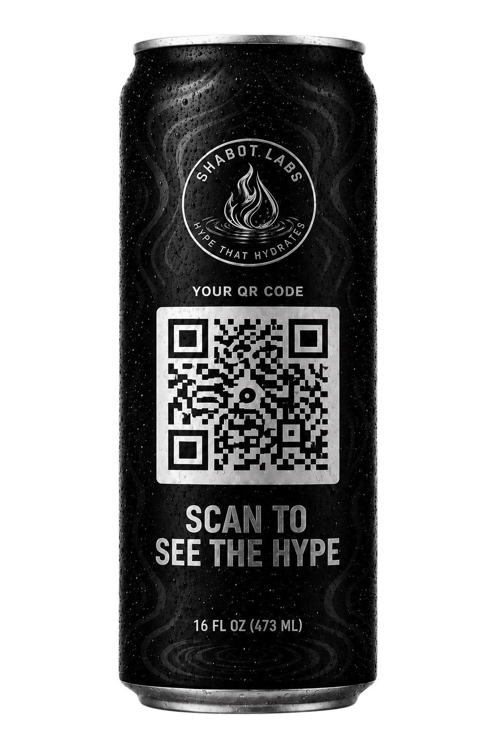 Shabot Labs can with QR code — Scan to See the Hype